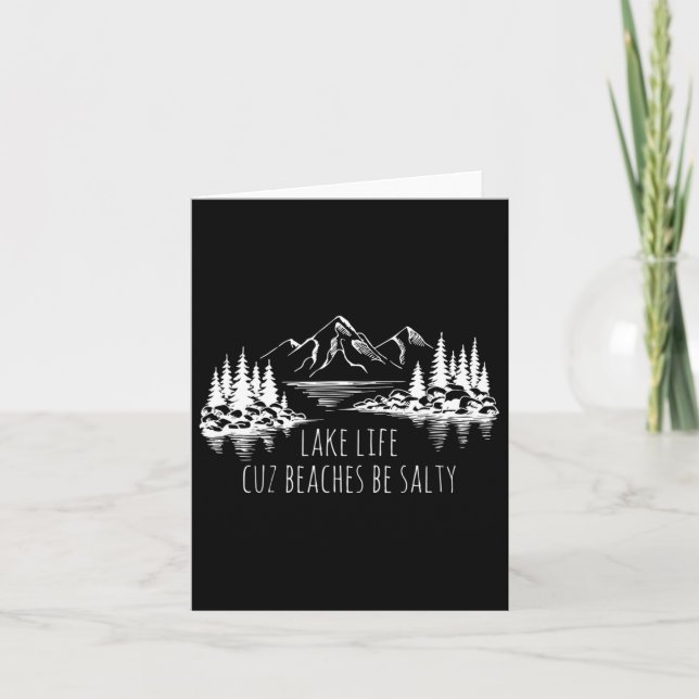Sjö Life Cuz Beacher Salty Funny Camping Camp Adv Kort (Framsida)