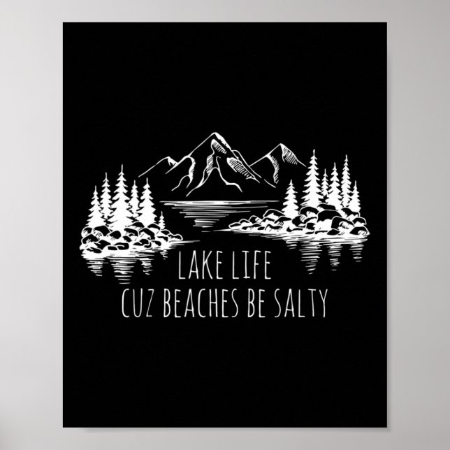 Sjö Life Cuz Beacher Salty Funny Camping Camp Adv Poster (Framsidan)