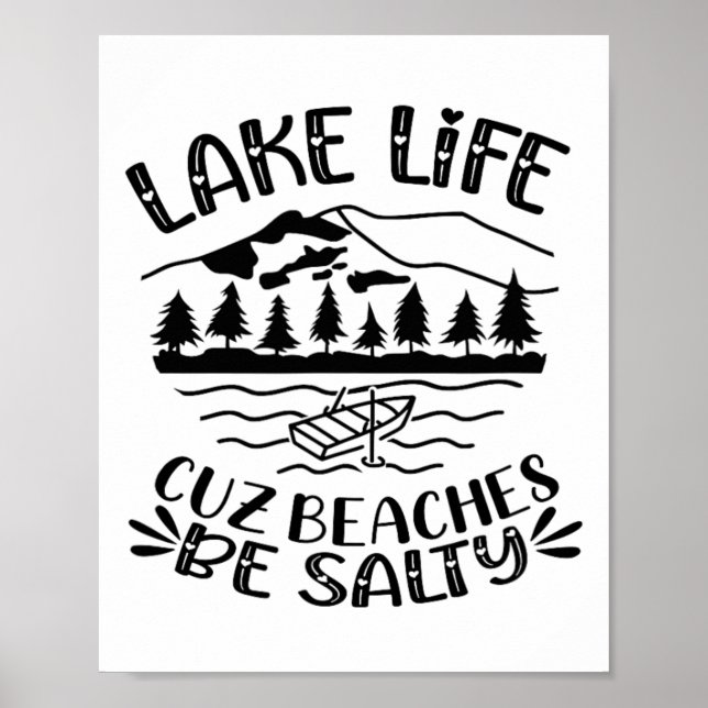 Sjö Life Cuz stränder är Salty Hearts Mounts La Poster (Framsidan)