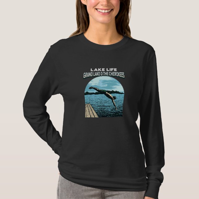 Sjö Life Grand Sjö O' Cherokees Swimming Okl T Shirt (Framsida)
