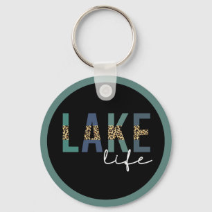 Sjö Life Lycklig Ställe Cheetah Skriv ut typografi Nyckelring