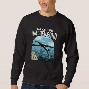 Sjö Life Walden Pond Swimming Massachusetts Swimm Lång Ärmad Tröja