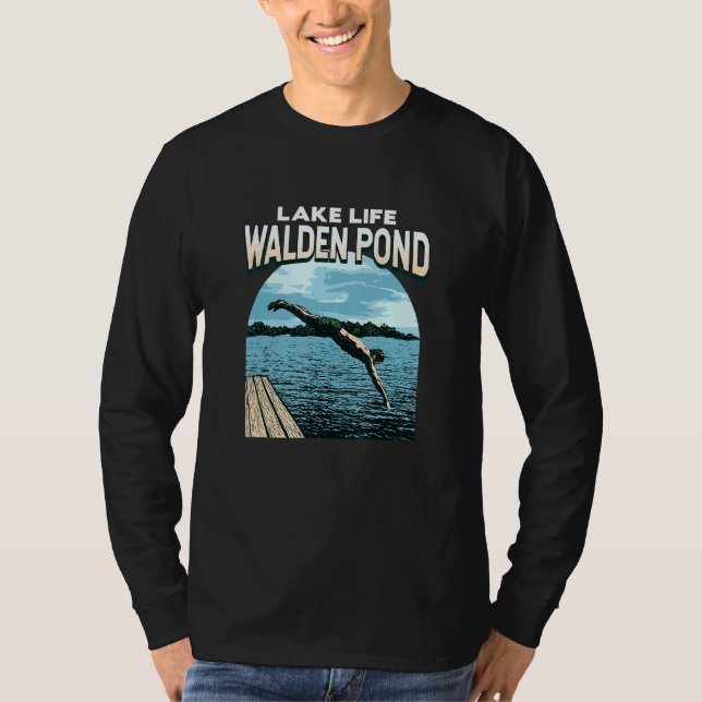 Sjö Life Walden Pond Swimming Massachusetts Swimm T Shirt (Framsida)
