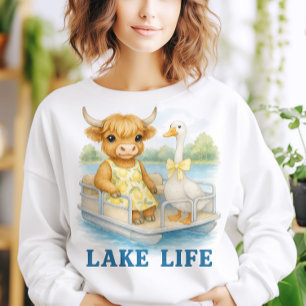 Sjö Life Watercolor Highland Cow & Goose T Shirt