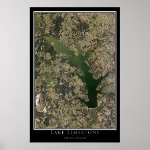 Sjö Limestone Texas Satellite Poster Karta