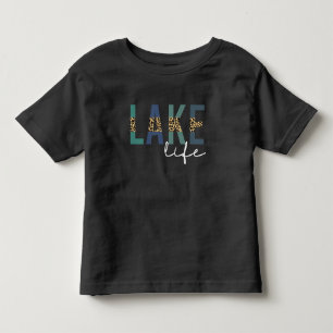 Sjö Liv Gepardtryck Typografi T Shirt