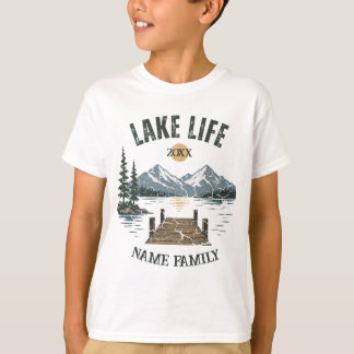 Sjö Liv Retro Grunge Familjeutflykt Match T Shirt
