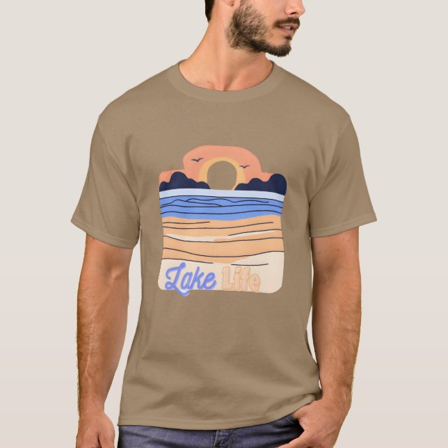 Sjö Liv retro T Shirt (Framsida)
