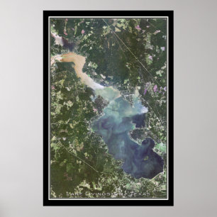 Sjö Livingston Texas Satellite Poster Karta