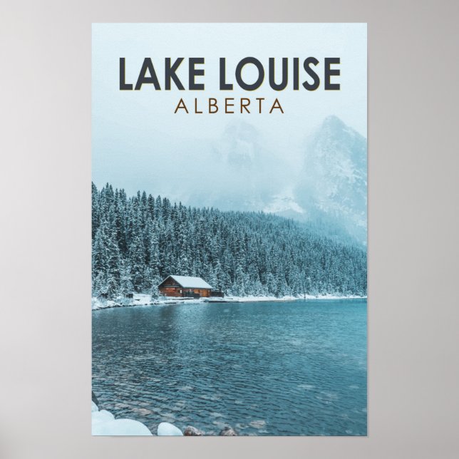 Sjö Louise Alberta Canada Travel Art Vintage Poster (Framsidan)