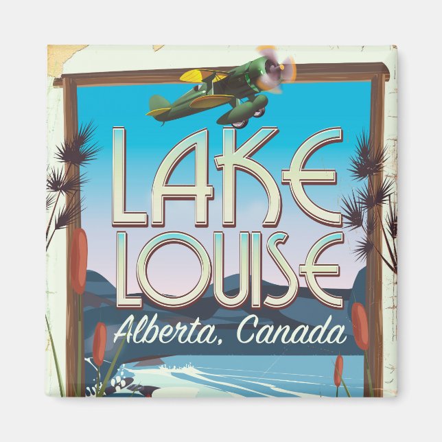 Sjö Louise, Alberta Kanadas reseaffisch Magnet (Framsidan)