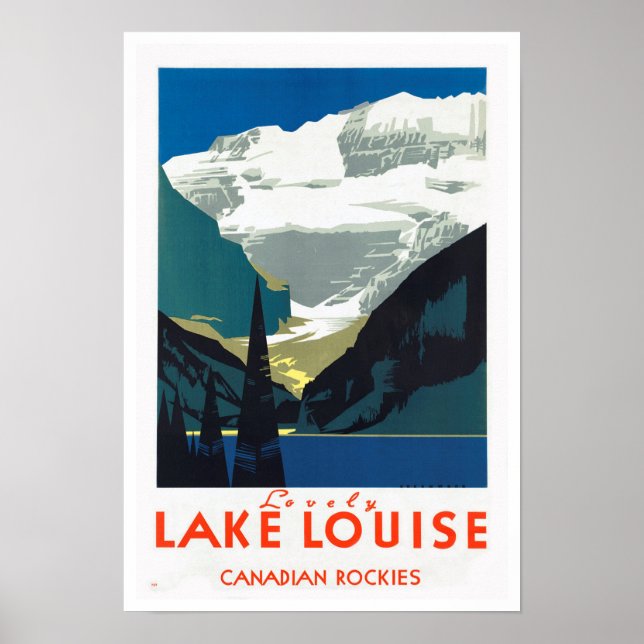 Sjö Louise Canadian Rockies ~ Vintage resor Poster (Framsidan)