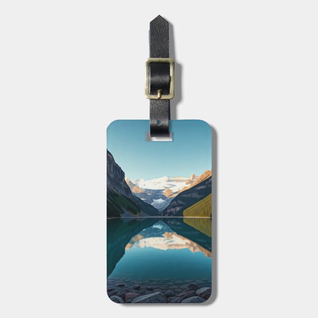 Sjö Louise vid Banff National Park Kanada Bagagebricka (Vertikal Framsida)