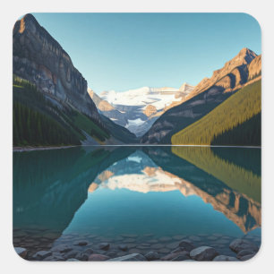 Sjö Louise vid Banff National Park Kanada Fyrkantigt Klistermärke