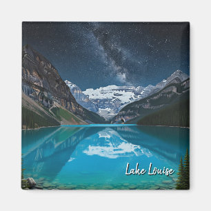 Sjö Louise vid Banff nationalpark Natt Magnet