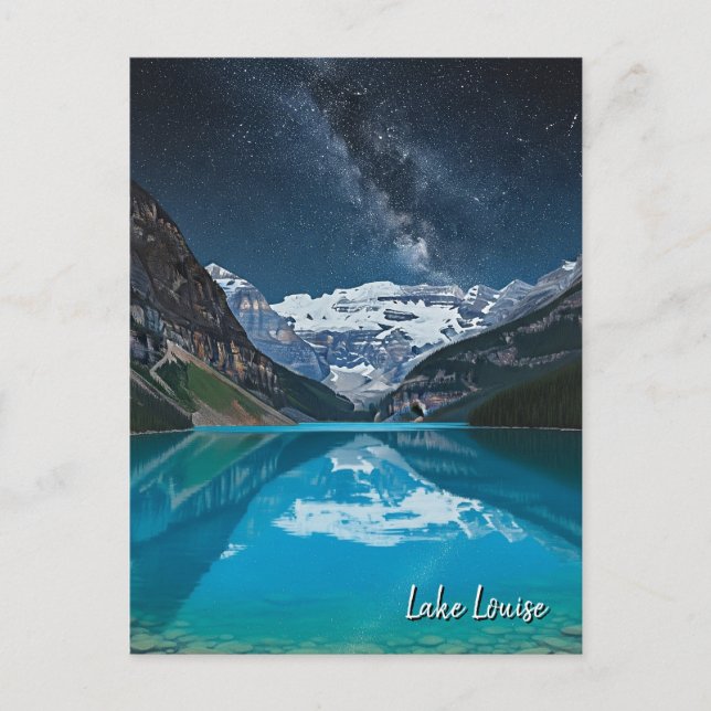 Sjö Louise vid Banff nationalpark Natt Vykort (Framsida)
