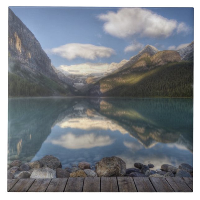 Sjö Louise vid soluppgången, Banff nationalpark, Kakelplatta (Framsidan)