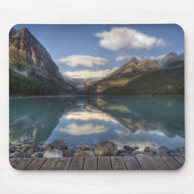 Sjö Louise vid soluppgången, Banff nationalpark, Musmatta (Framsidan)