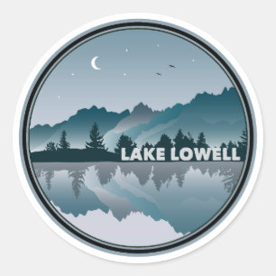 Sjö Lowell Idaho Reflection Runt Klistermärke
