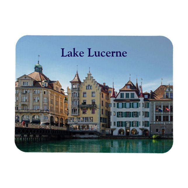Sjö Lucerne, Schweiz Waterfront Magnet (Horisontell)