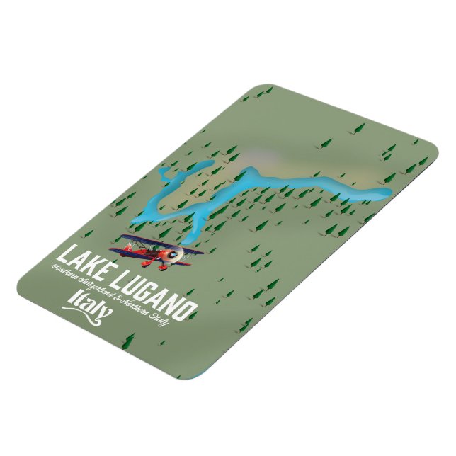 Sjö Lugano-Italien - Schweiz-reseaffisch Magnet (Vänstra Sidan)