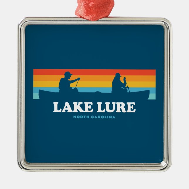 Sjö Lure North Carolina Canoe Julgransprydnad Metall (Framsidan)