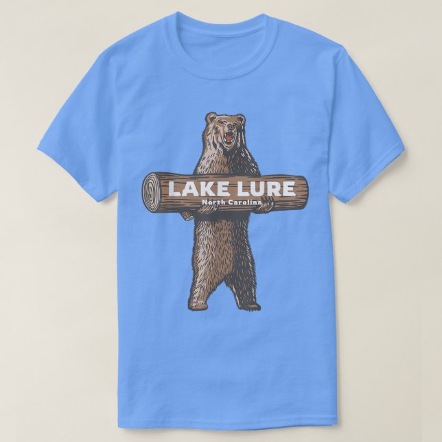 Sjö Lure North Carolina NC Growling Bear Vacation T Shirt (Design framsida)