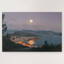 Sjö Måne Kastoria Grekland Jigszle Puzzle