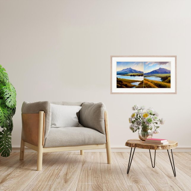 Sjö Mangamahoe Diptych - Utskrift av konst på arbe Poster (Skapare uppladdad)