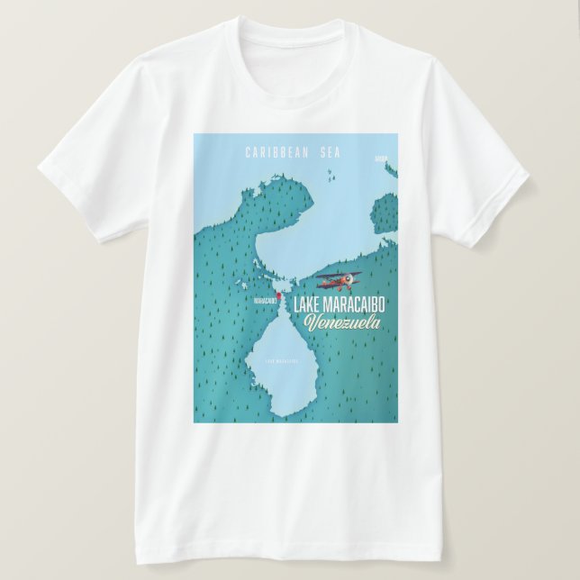 Sjö Maracaibo, Venezuelas sjöfart karta. T Shirt (Design framsida)