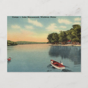 Sjö Maranacook, Winthrop, Maine Vykort