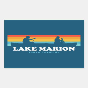 Sjö Marion South Carolina Canoe Rektangulärt Klistermärke