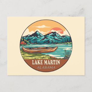 Sjö Martin Alabama Boating Fishing Emblem Vykort