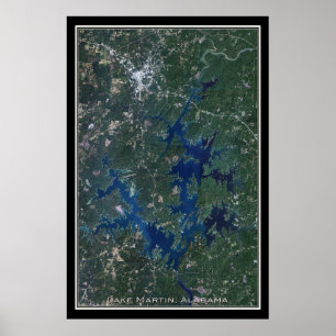 Sjö Martin Alabama Satellite Poster Karta