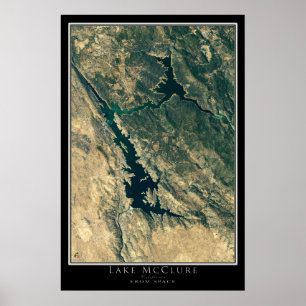 Sjö McClure California Satellite Poster Karta