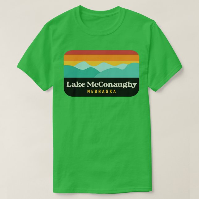 Sjö McConaughy Nebraska Camping Beach Fishing T Shirt (Design framsida)