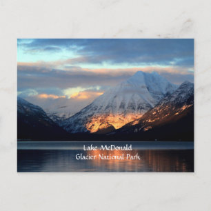 Sjö McDonald, Glacier National Park, märkt Vykort