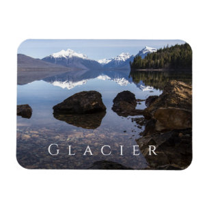 Sjö McDonald, Rocky Shore, Bergen, Glacier NP Magnet