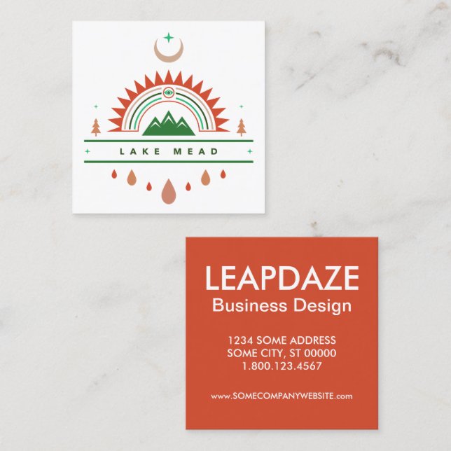 sjö mead arizona rainbow måne fyrkantigt visitkort (Fram/baksida)