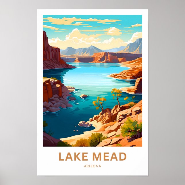 Sjö Mead Arizona Travel Skriv ut Poster (Framsidan)