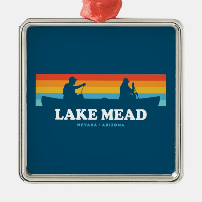 Sjö Mead Nevada Arizona Canoe Julgransprydnad Metall (Framsidan)