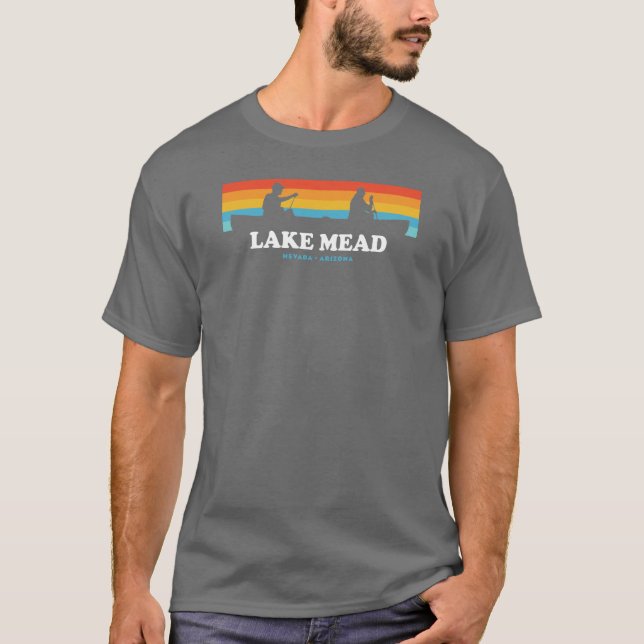 Sjö Mead Nevada Arizona Canoe T Shirt (Framsida)