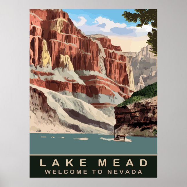 Sjö Mead, Nevada, Travel Poster (Framsidan)