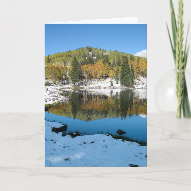 Sjö med Snö-kort för tom fotohälsning Helgkort (Framsida)