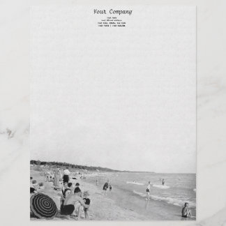 sjö Michigan Beach Scene 1940 Brevhuvud