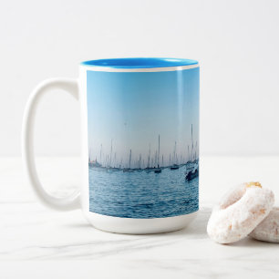 Sjö Michigan Boats Photo Två-Tonad Mugg