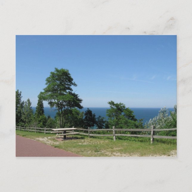 Sjö Michigan från Arcadia MI Vykort (Framsida)