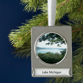 Sjö Michigan-julprydnaden Silverfärgad Julgransprydnad