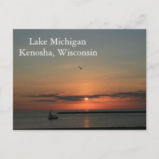 Sjö Michigan, Kenosha Wisconsin Vykort