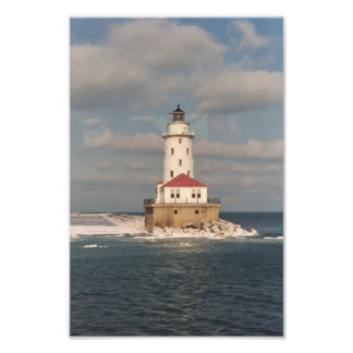 Sjö Michigan Lighthouse Photo Fototryck